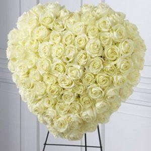 Καρδιά Κηδείας με Τριαντάφυλλα - COND 39056